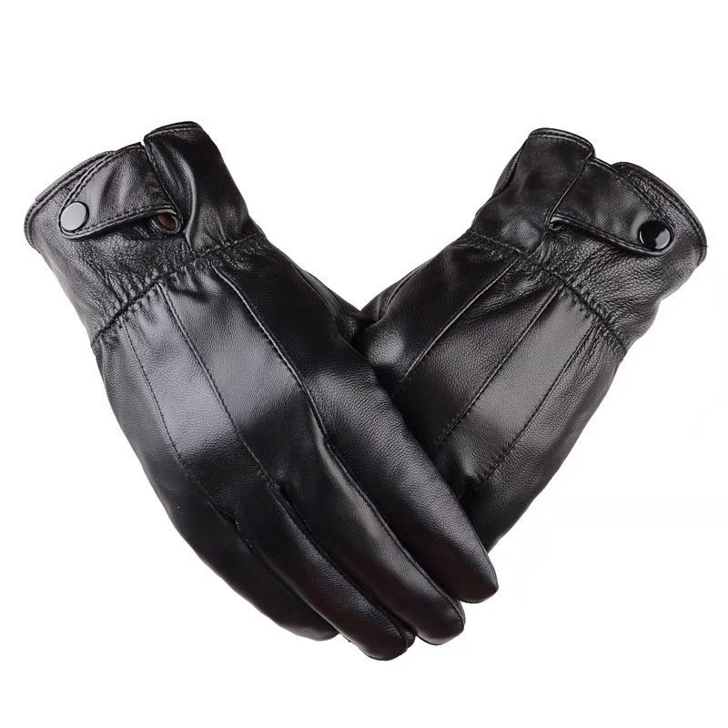 1pair Men's PU Leather Winter  - Leather Driving Glove ulasan dan harga