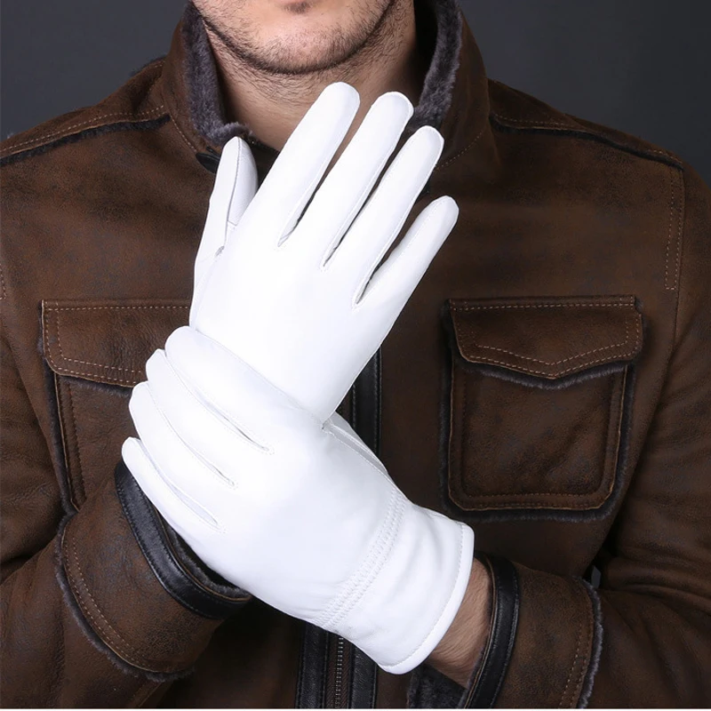 2025 Winter Genuine Leather Wh - Leather Driving Glove ulasan dan harga