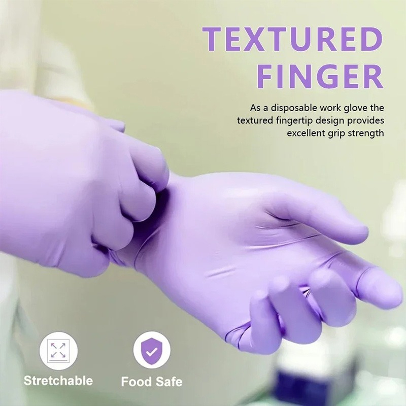 50/100pcs Purple Nitrile Glove - Exam Glove Nitrile ulasan dan harga