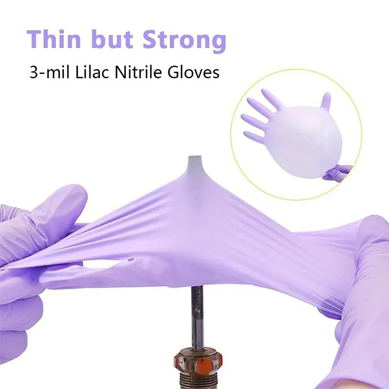 50/100pcs Purple Nitrile Glove - Exam Glove Nitrile ulasan dan harga