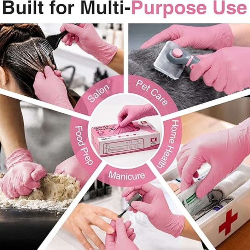Pink Nitrile Disposable Gloves - Latex Disposable Glove ulasan dan harga