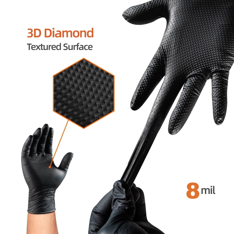 8Mil Heavy Duty Black Nitrile  - Nitrile Mechanic Glove ulasan dan harga