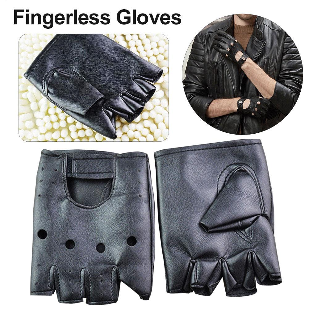 Punk Gloves Men Half Finger Pu - Workout Glove Gym ulasan dan harga