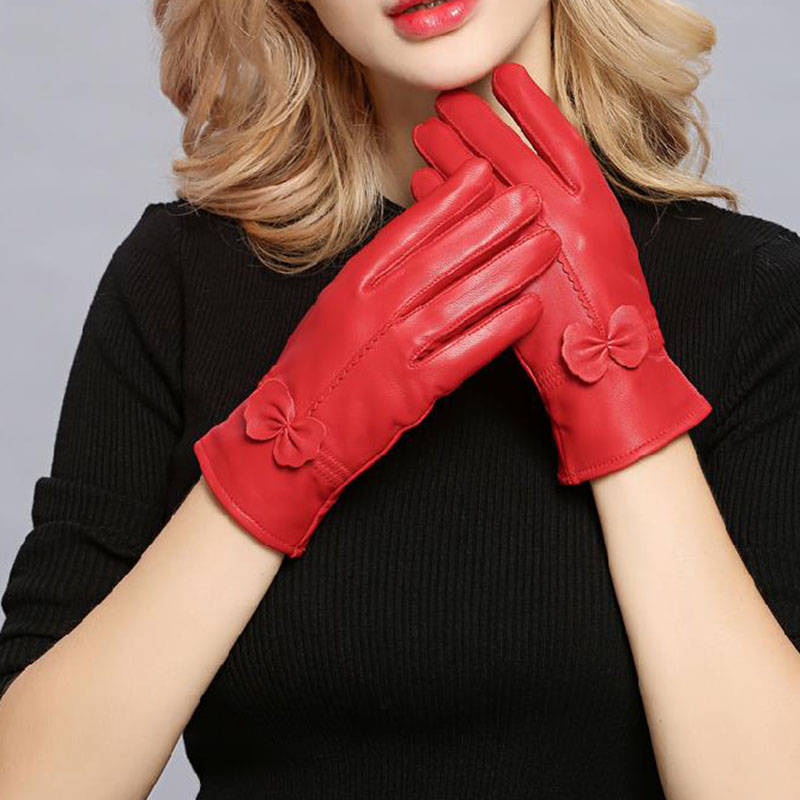 Women Genuine Leather Winter W - Wool Glove Lined ulasan dan harga