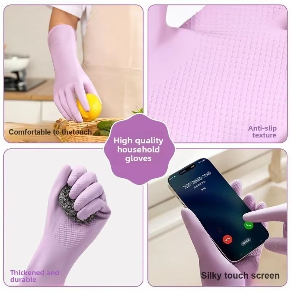 Latex Dish Washing Gloves with - Dish Glove Rubber ulasan dan harga