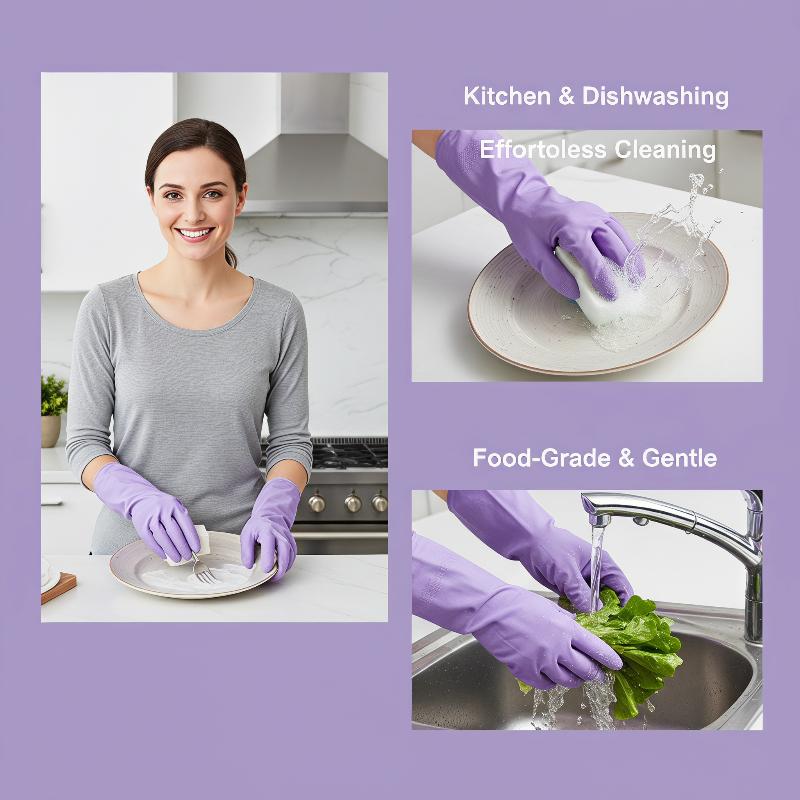 1Pair Latex Dish Washing Glove - Dish Glove Rubber ulasan dan harga