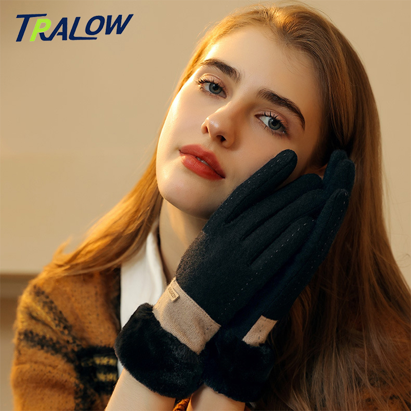 TRALOW Women's Winter Knit Tou - Wool Glove Lined ulasan dan harga