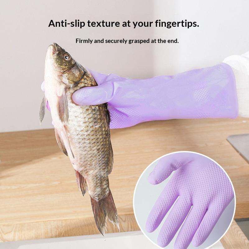 1Pair Latex Household Cleaning - Dish Glove Rubber ulasan dan harga