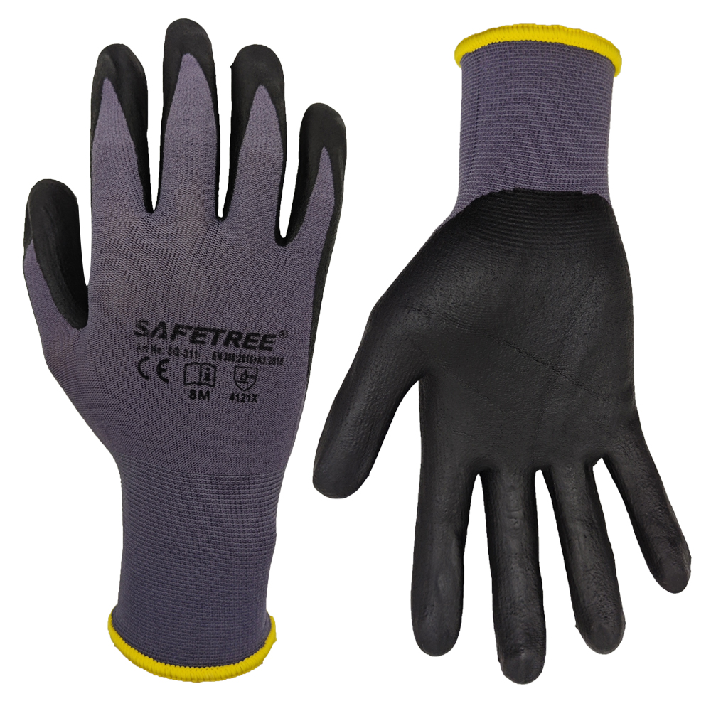 SAFETREE 10Pairs CE  Nylon Saf - Nitrile Mechanic Glove ulasan dan harga