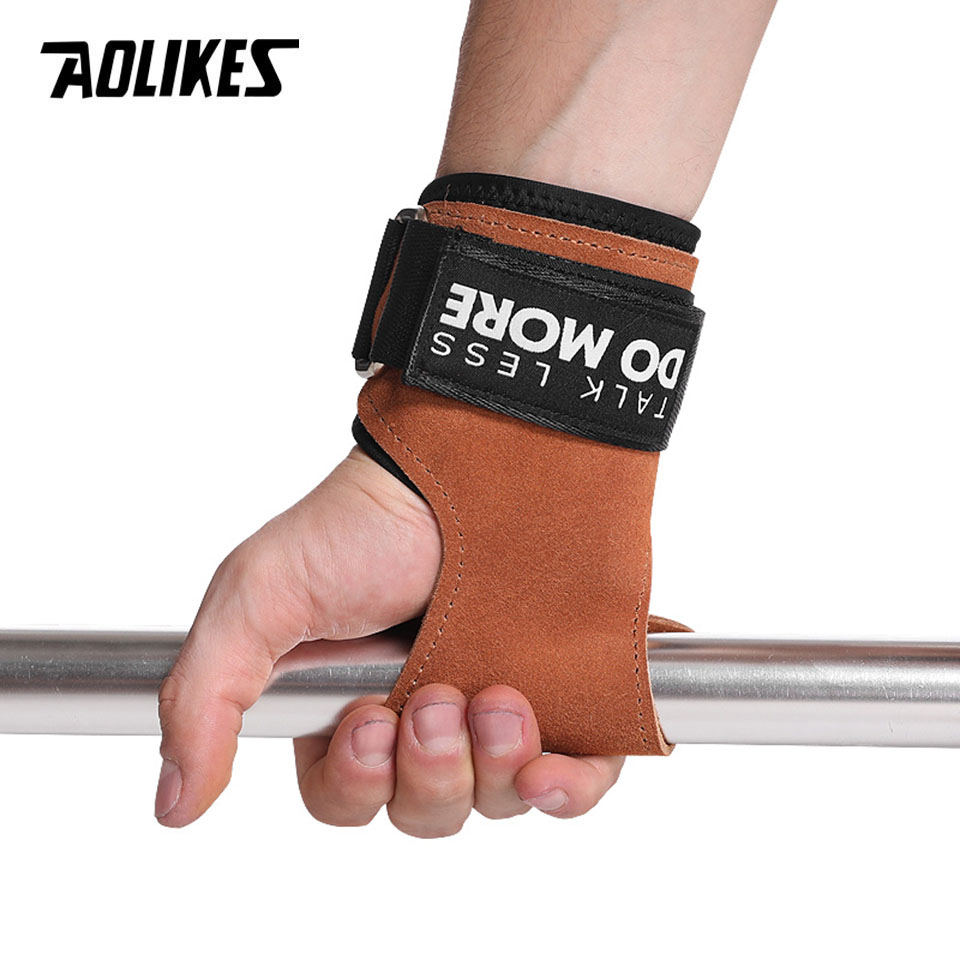 AOLIKES Cowhide Gym Grips Glov - Workout Glove Gym ulasan dan harga