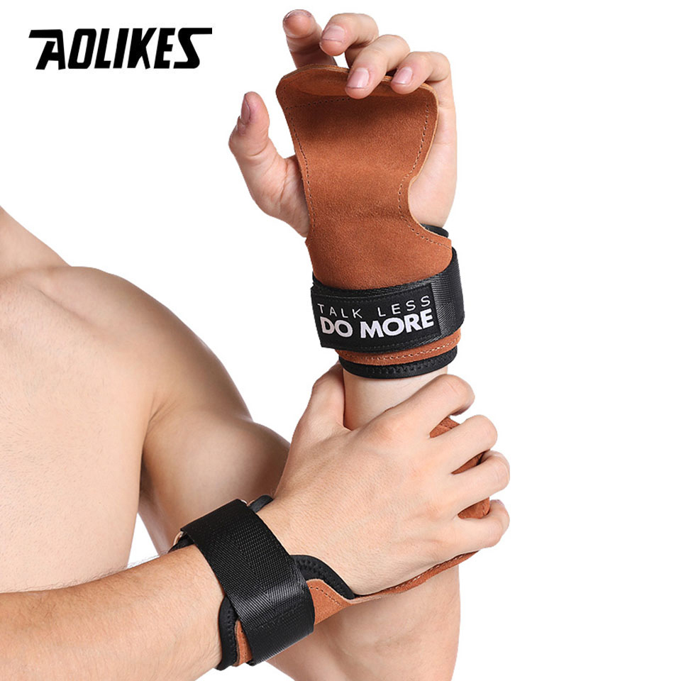 AOLIKES Cowhide Gym Grips Glov - Workout Glove Gym ulasan dan harga