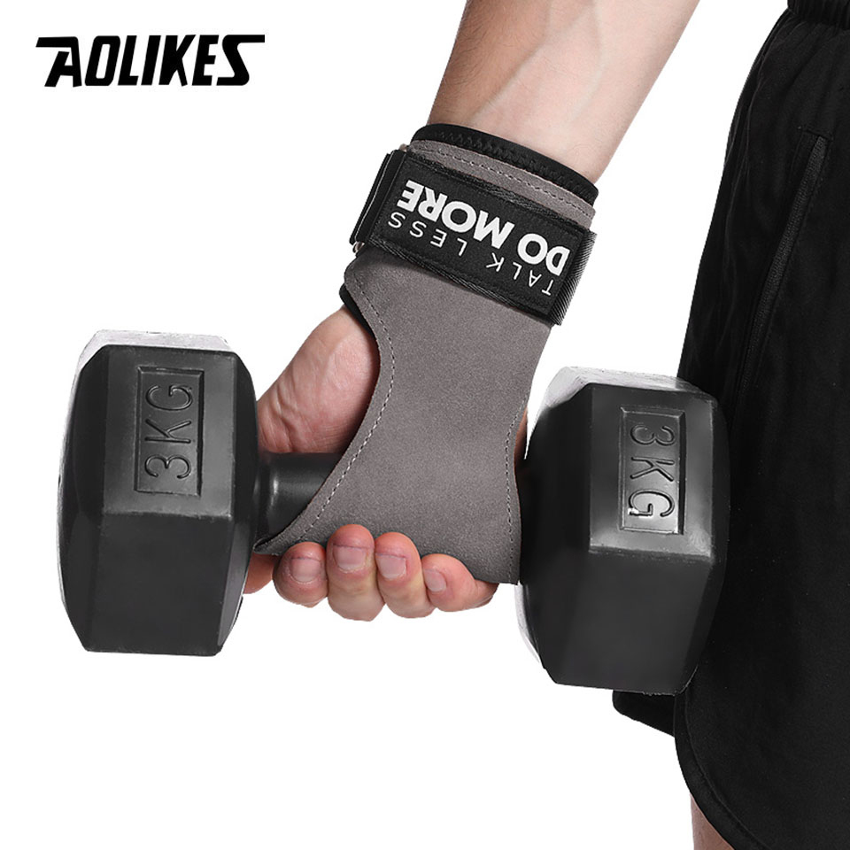 AOLIKES Cowhide Gym Grips Glov - Workout Glove Gym ulasan dan harga