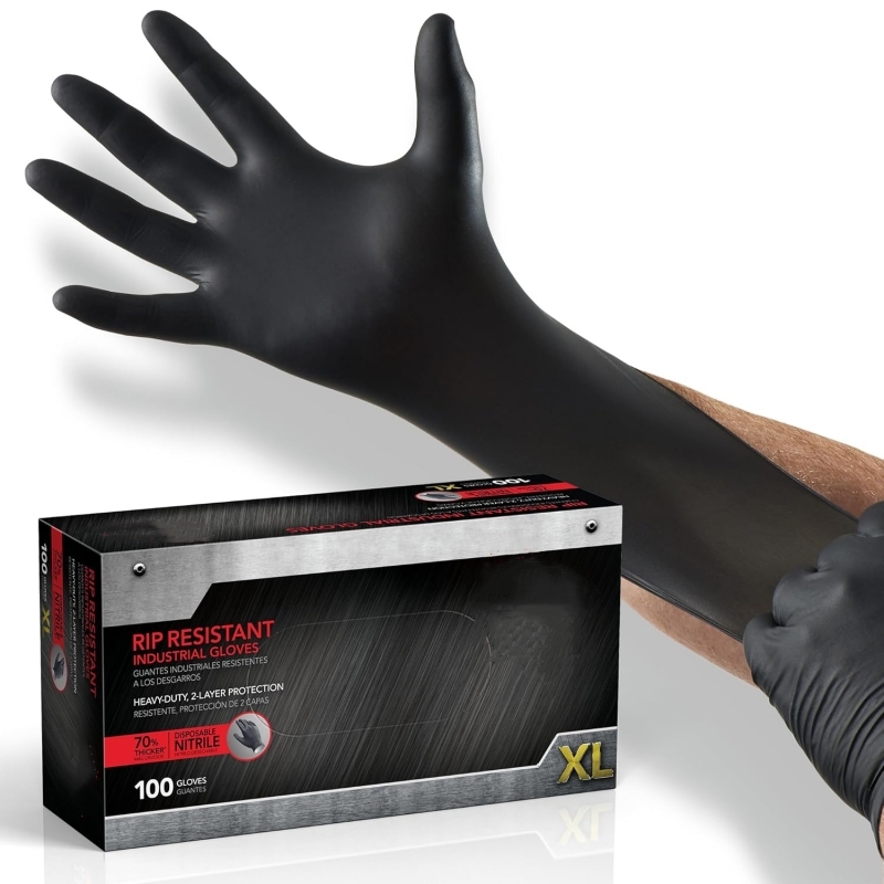 100PCS Black Nitrile Gloves Di - Latex Disposable Glove ulasan dan harga