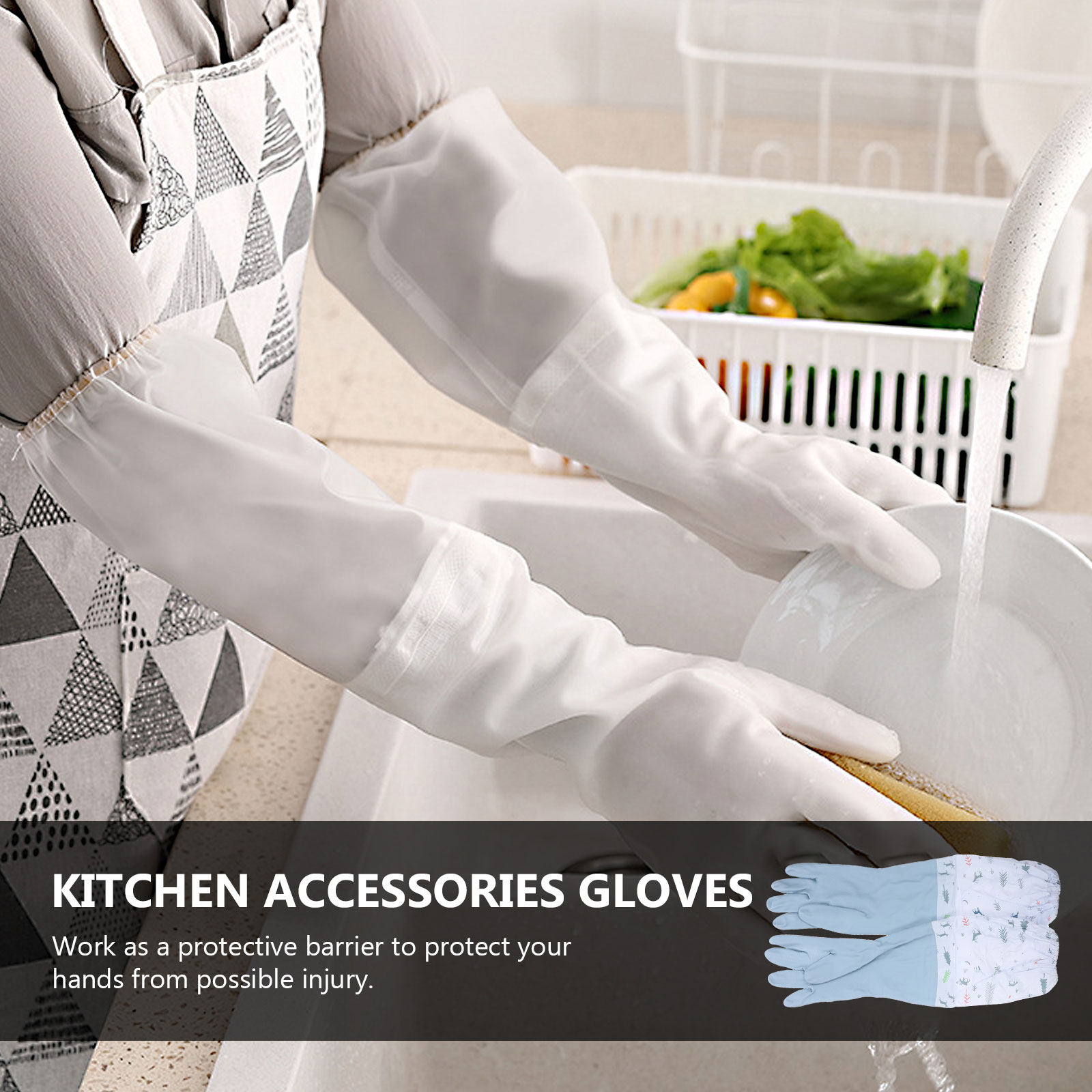 2 Pair Gloves Cleaning Waterpr - Dish Glove Rubber ulasan dan harga