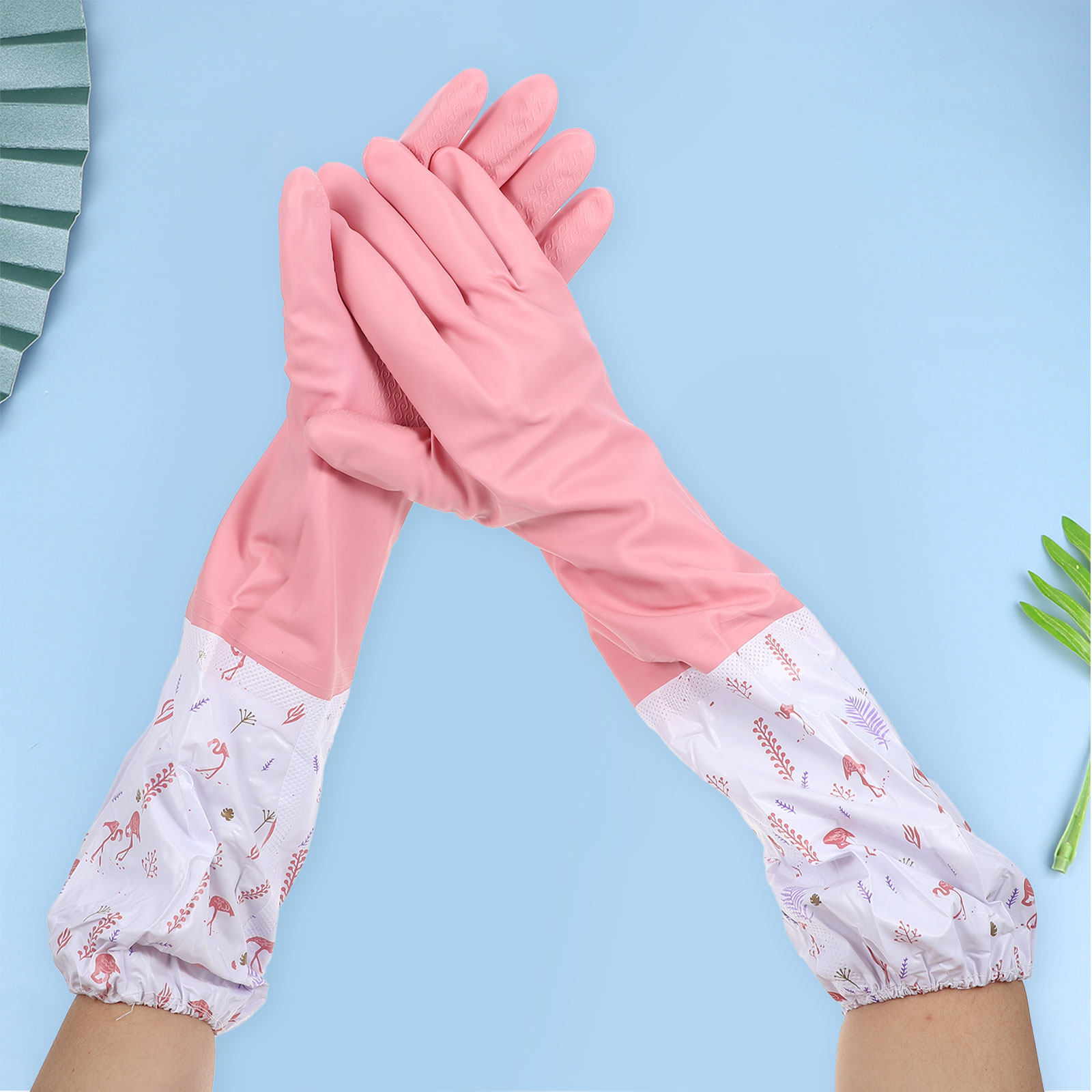 2 Pair Gloves Cleaning Waterpr - Dish Glove Rubber ulasan dan harga